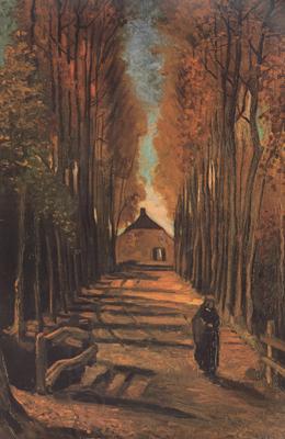 Vincent Van Gogh Avenue of Poplars in Autumn (nn04) oil painting picture